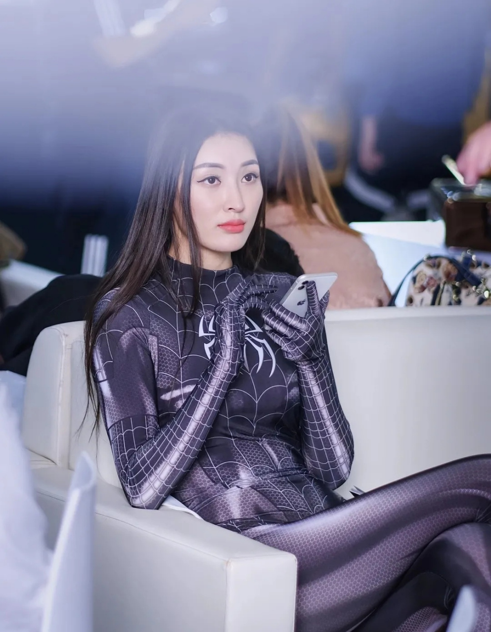 美女王语会,性感蜘蛛装,妩媚迷人,惊艳众人.#美女