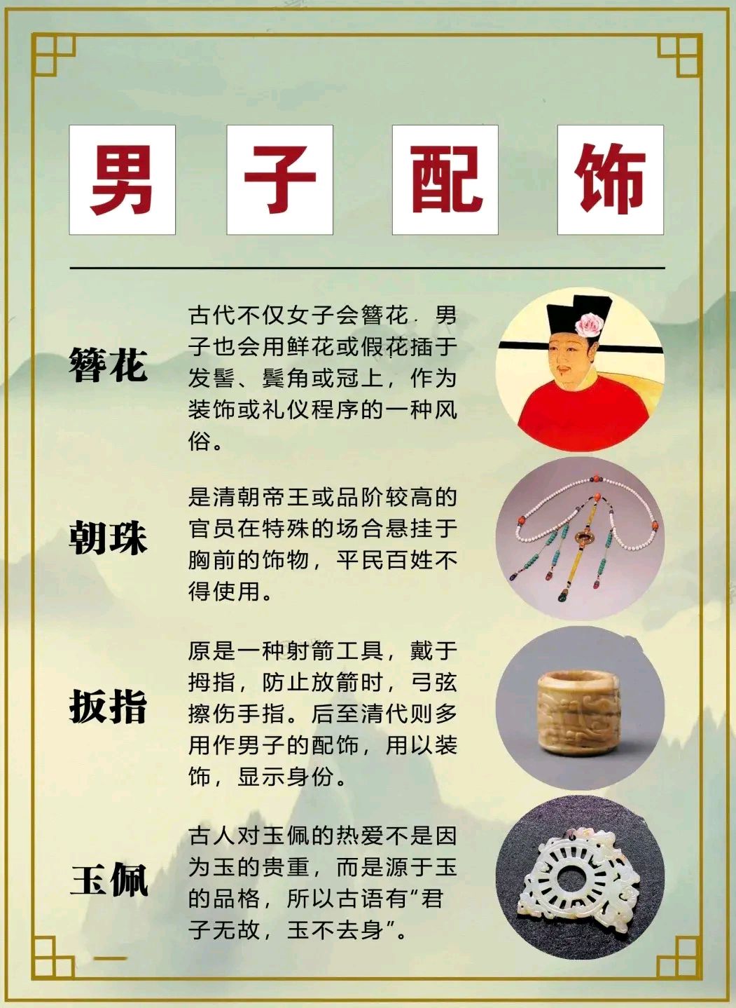 古代男子配饰