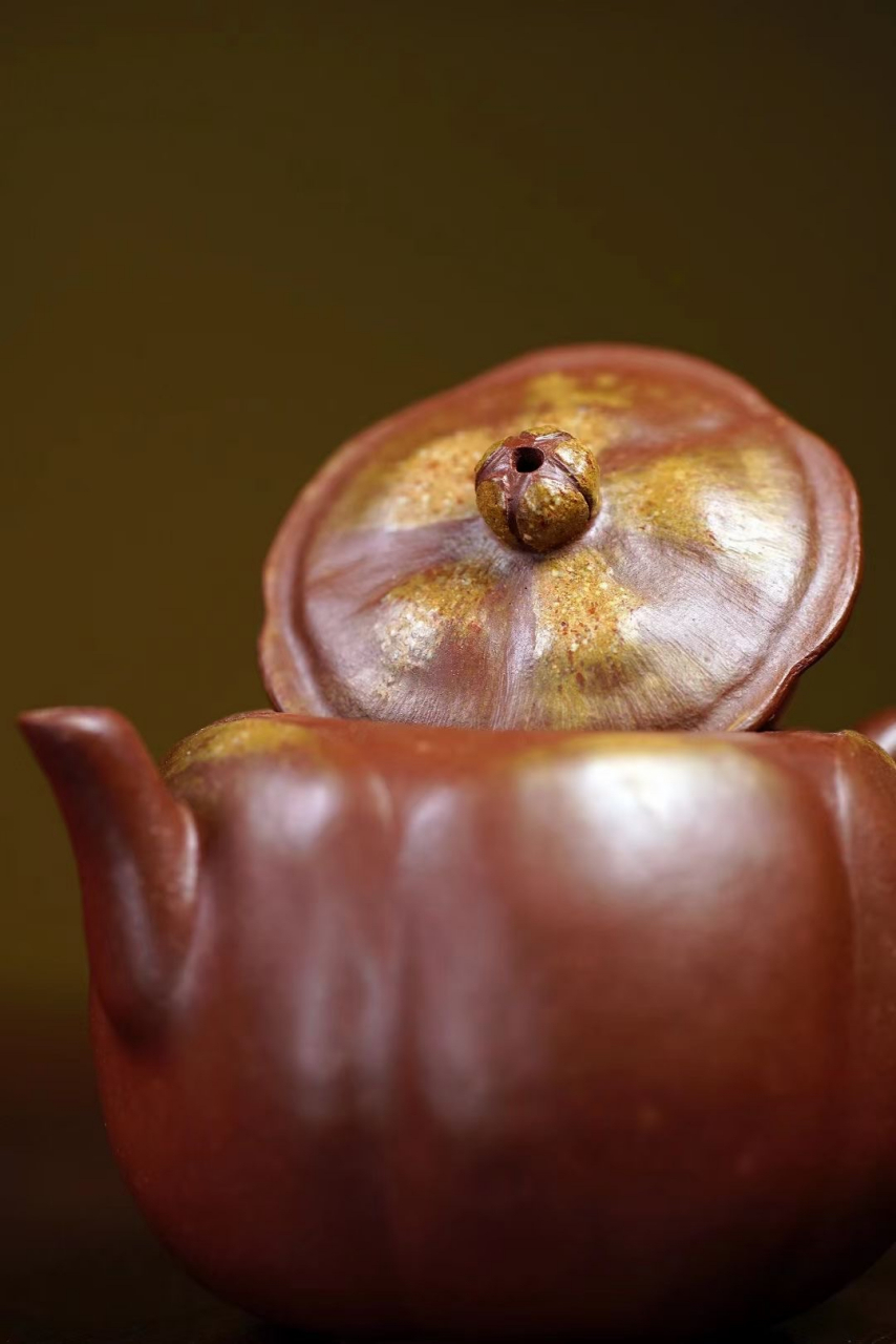 陆婷 全手原创作品 玉兰疏香 120cc,手中宝藏小壶 玩味十足#紫砂壶