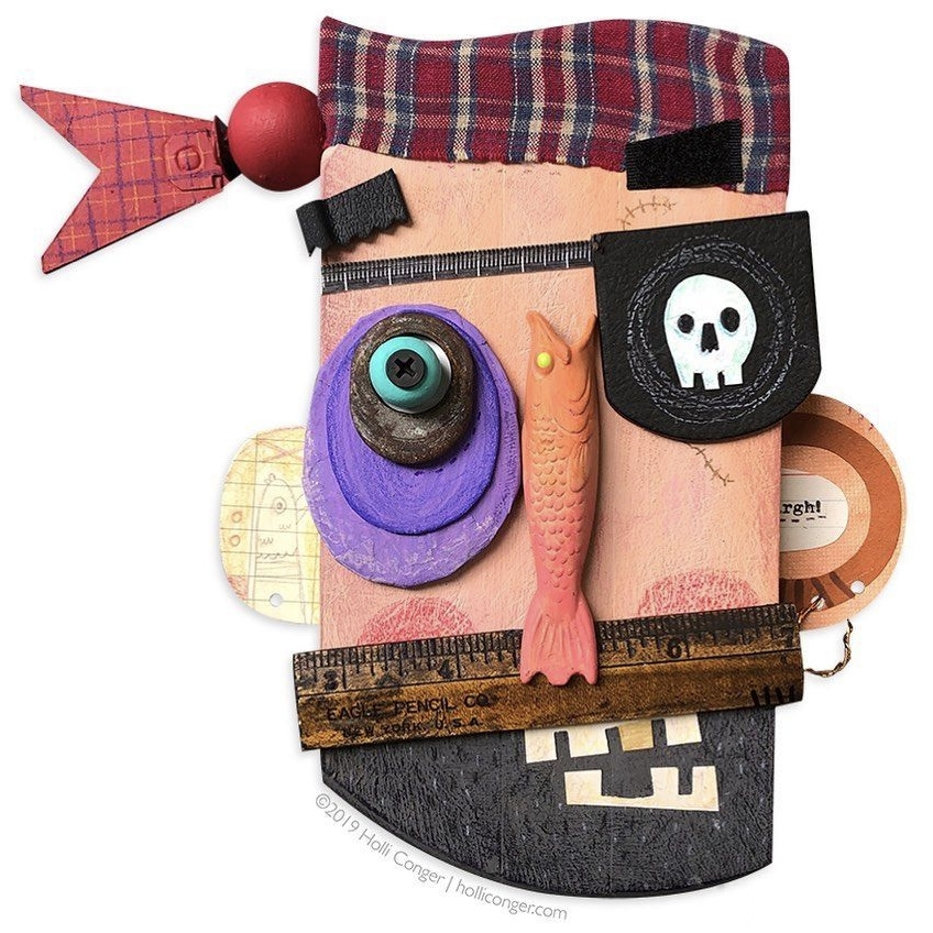 综合材料画—创意头像