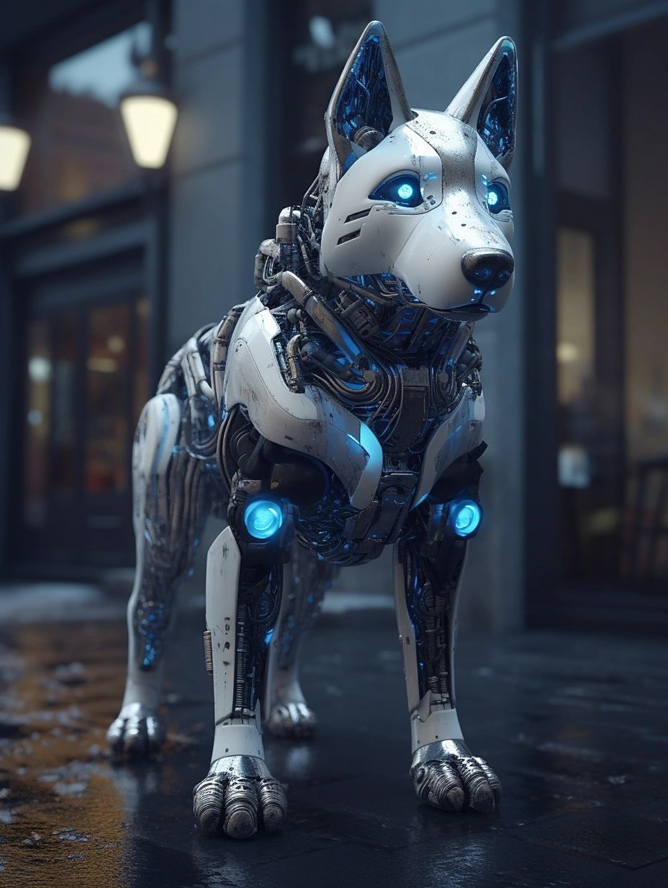 mj 制作 【机器狗,西伯利亚雪橇犬】|||ai元年赛博机械狗#ai绘画