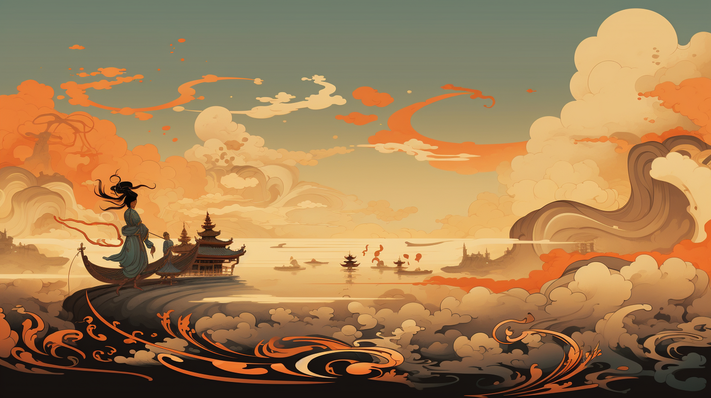 国潮插画#ai绘画# #插画# #壁纸