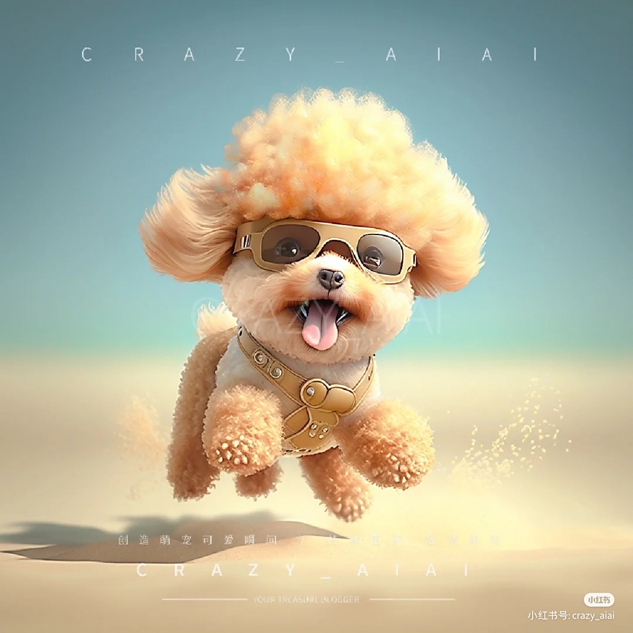 爱奔跑的小香槟泰迪