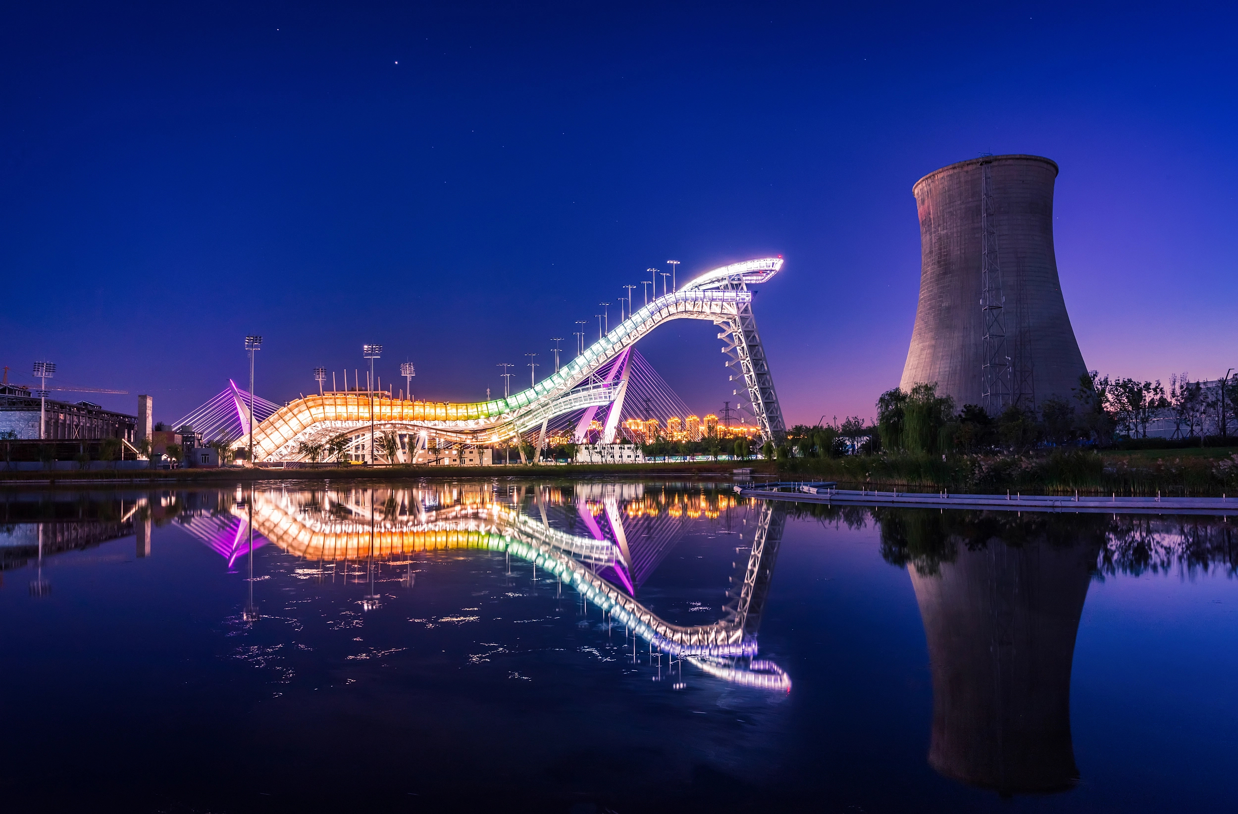 北京石景山夜景图片