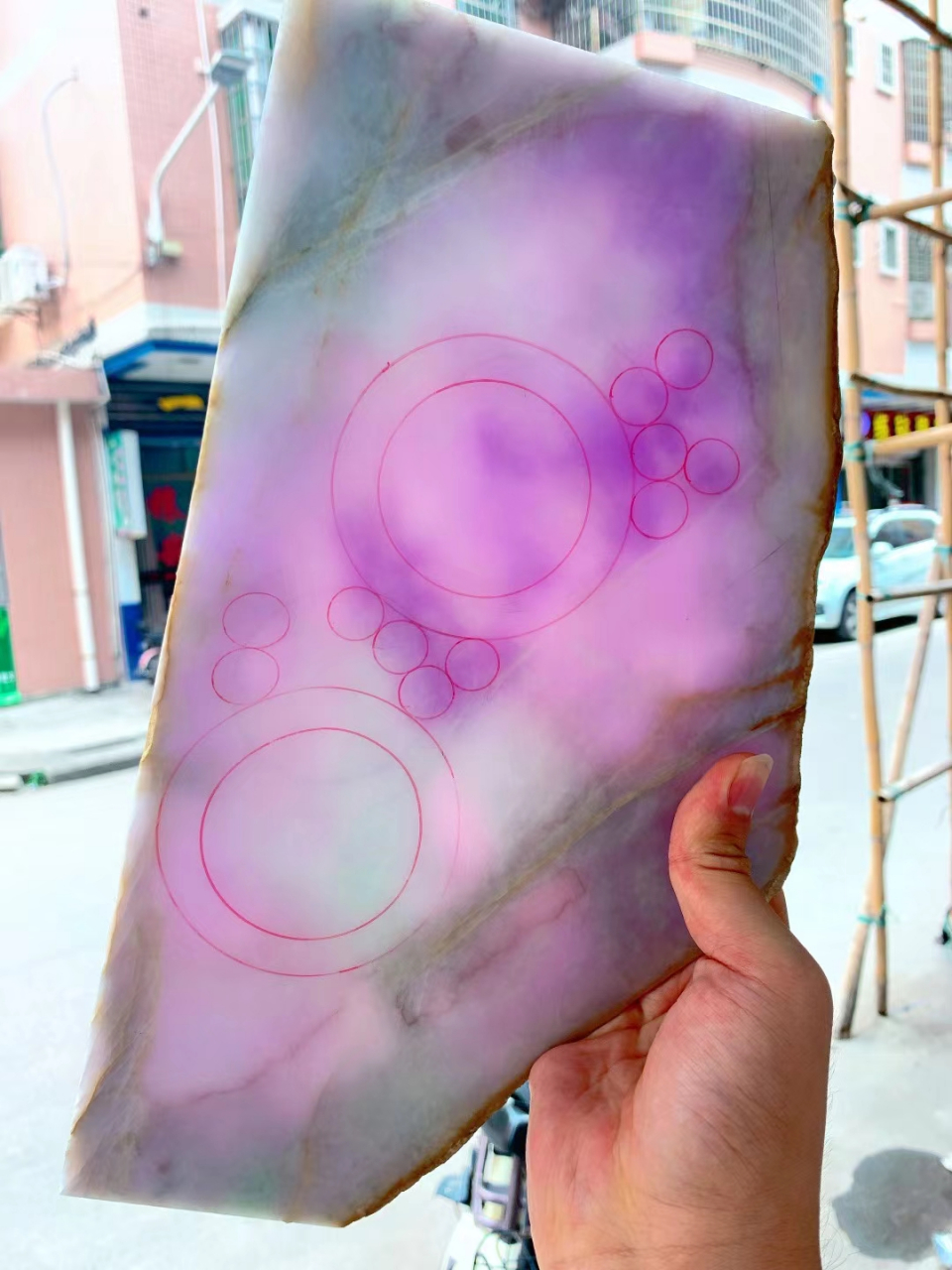 浓妖紫完美种老 颜色漂亮鲜艳 紫色非常温柔贵气 厚度13   大圈口62