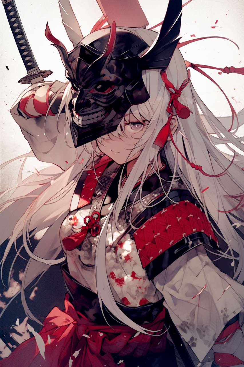 二次元# 一点寒光万丈芒,好英飒的银发巾帼!