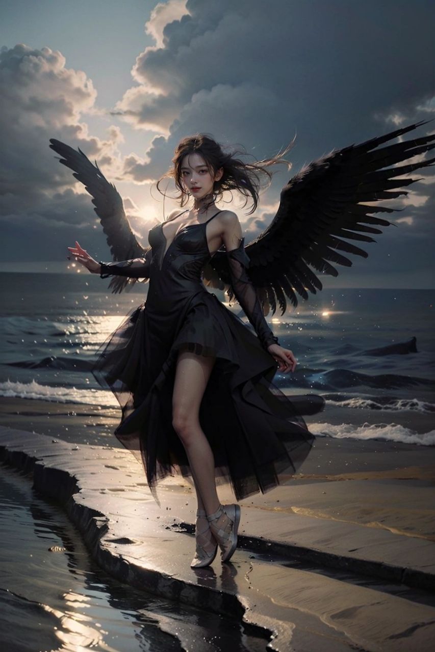 ai绘画——暗黑天使#养眼美女# #ai绘画