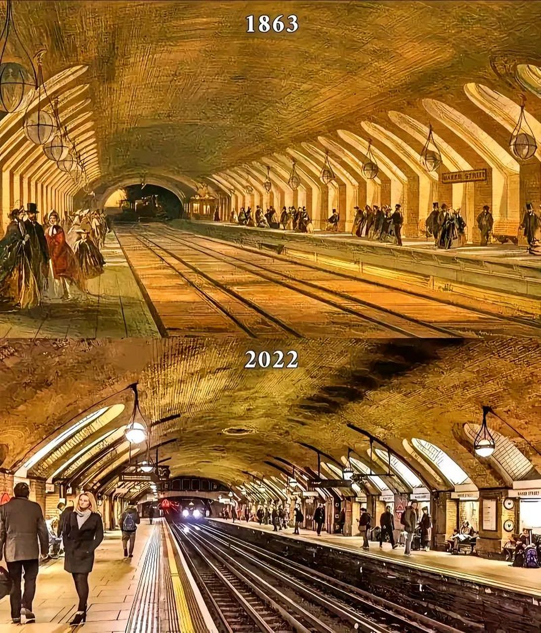 这是1863年和2022年的英国地铁对比图,100多年过去了变化并不大,基础