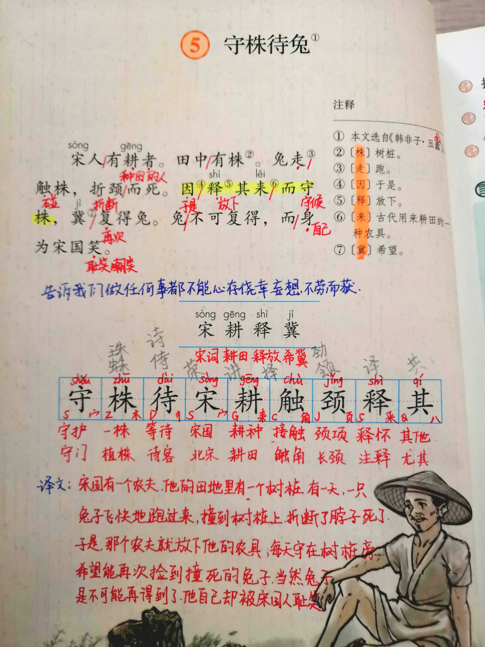 守株待兔文言文翻译图片