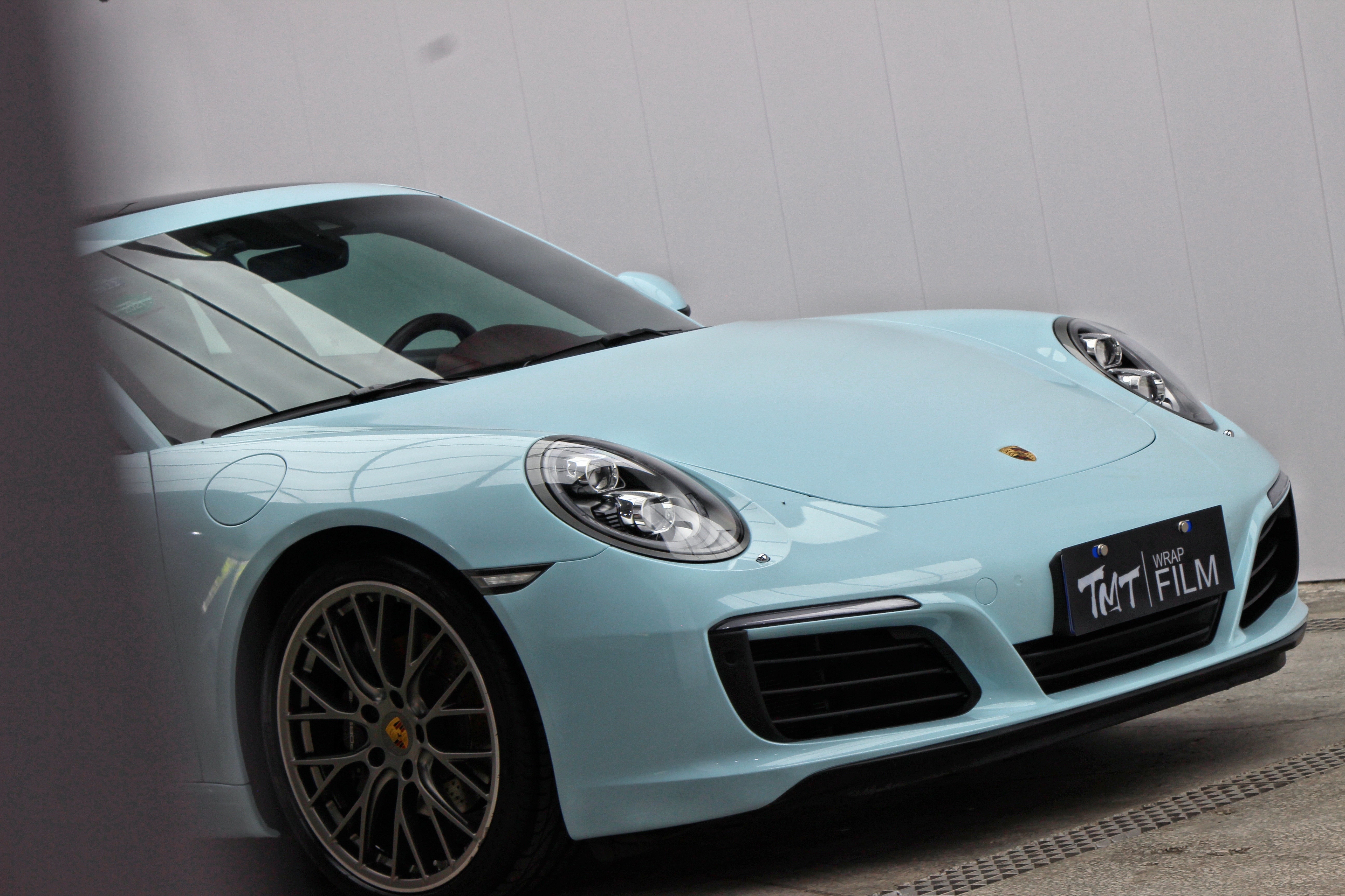 保时捷911,tmt改色膜babyblue装贴案例