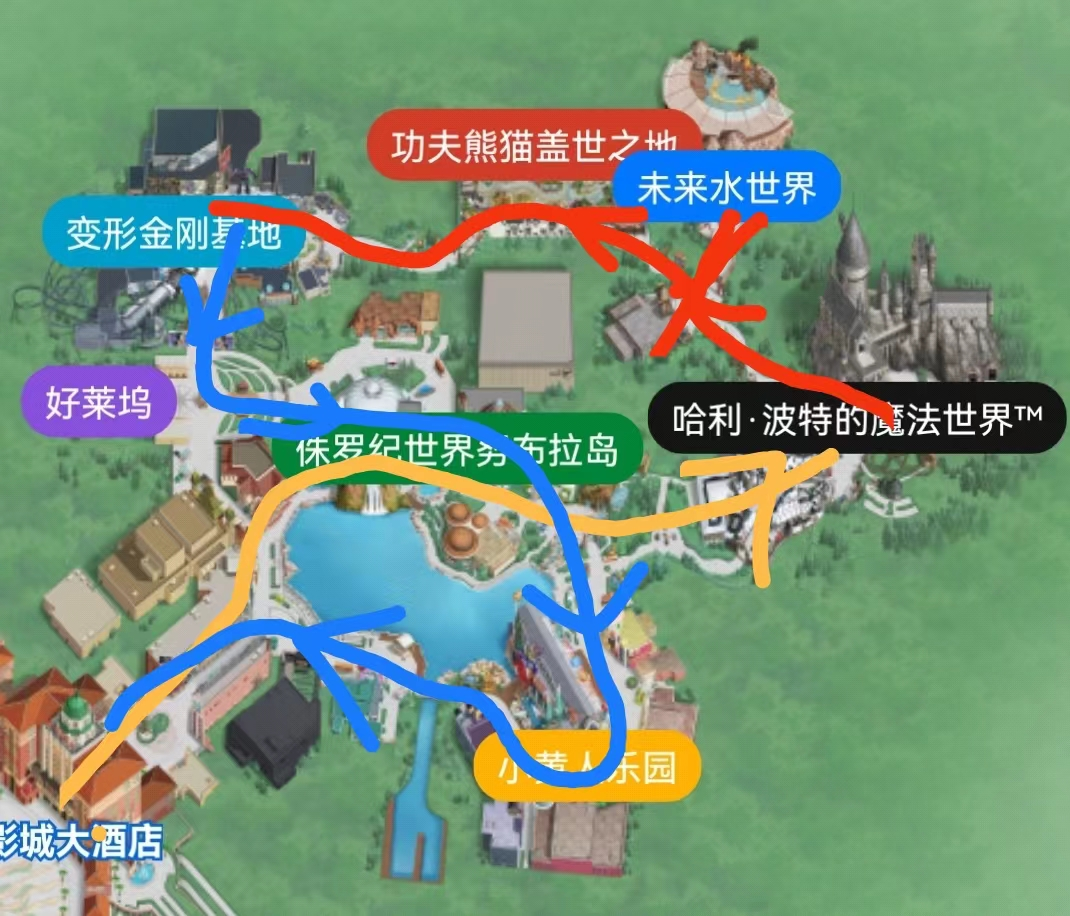 北京环球影城路线图图片