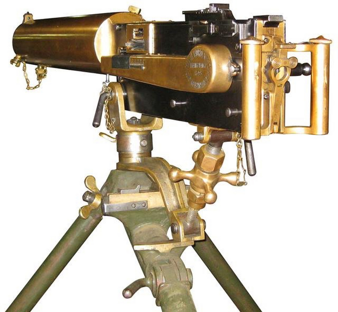 马克沁重机枪,是1884年,由英国爵士海勒姆·史蒂文斯·马克沁发明的