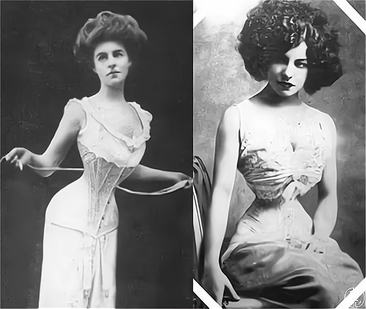 这是维多利亚时代,英国上流社会的束腰女子.