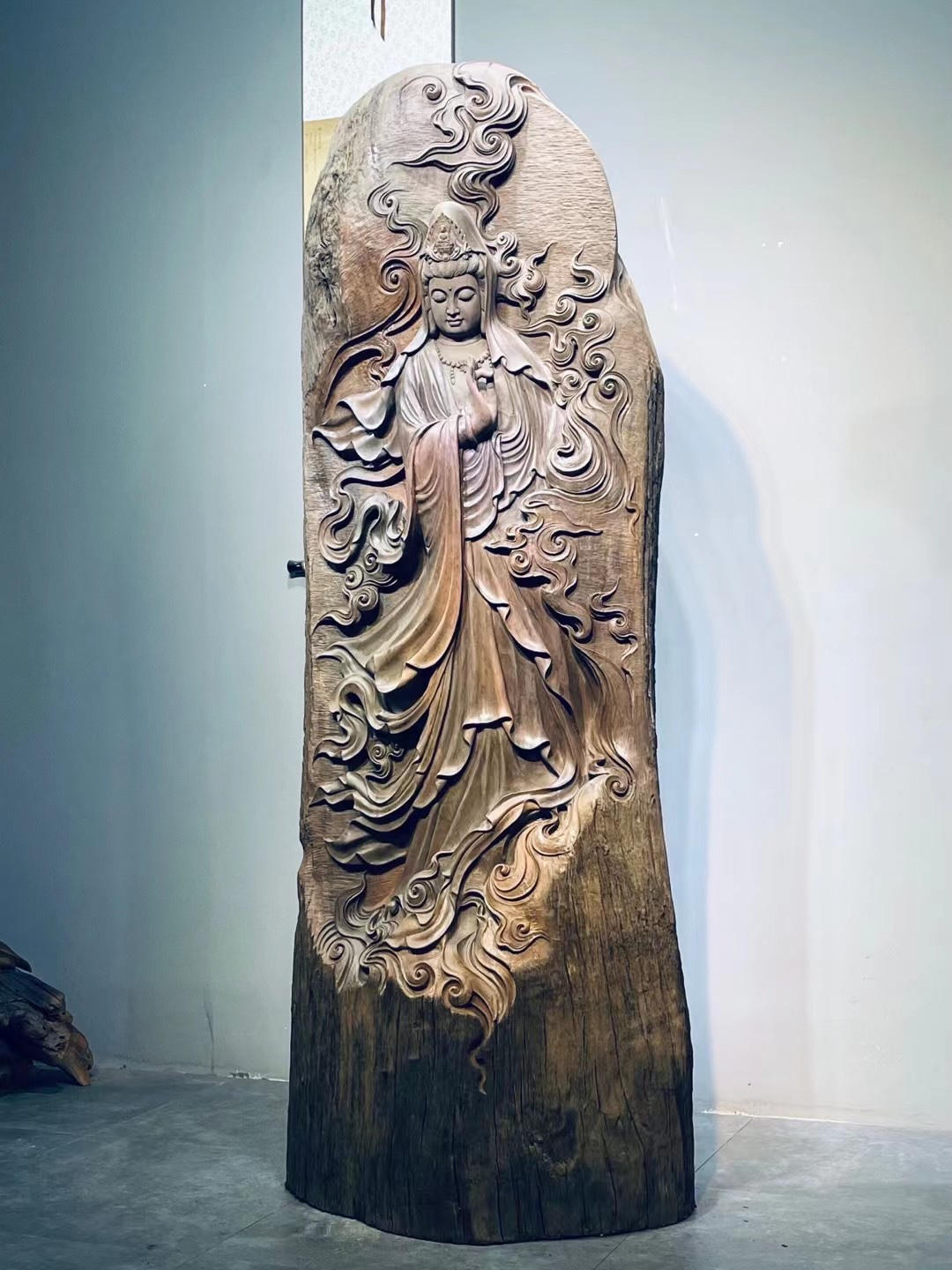 阴沉乌木木雕自在观音
