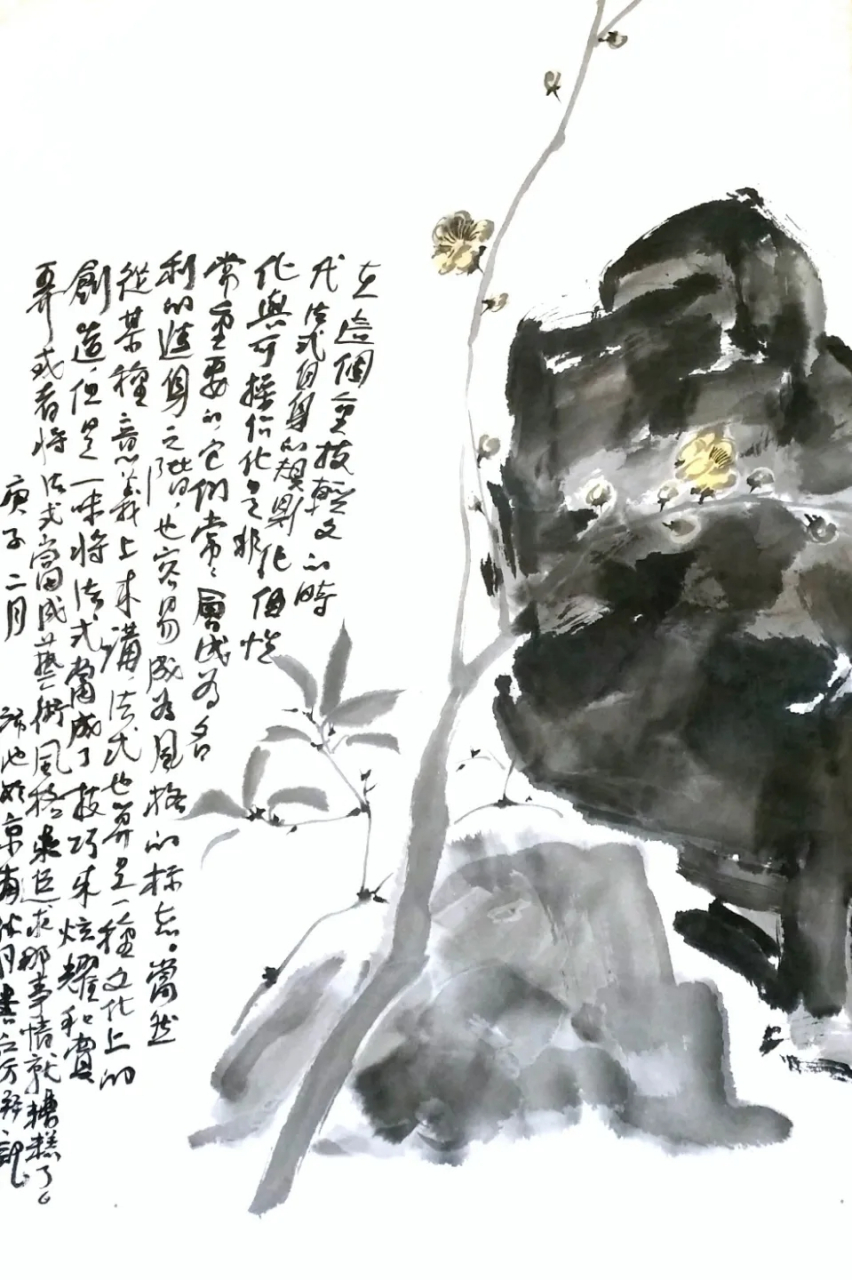 韩沛池的大写意花鸟画,有笔意,墨色浓淡对比好.