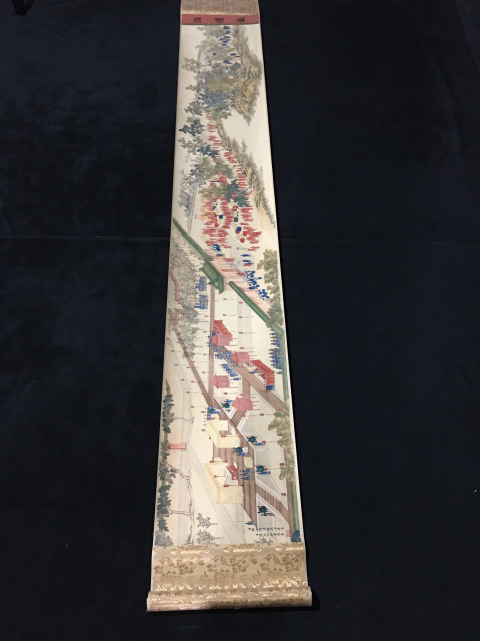 手卷画  清 郎世宁诣壇图,实物拍摄—图—物 裱好尺寸:长*宽219cm*