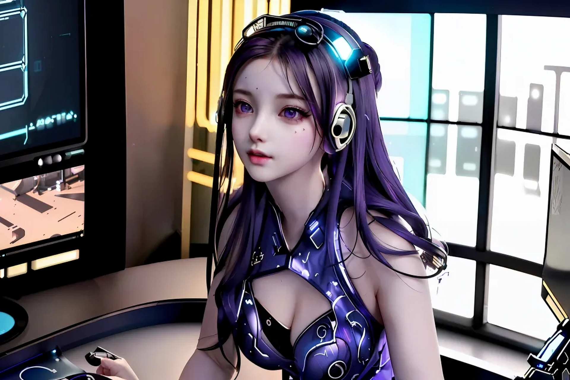 国漫女神电竞ai绘画壁纸系列一千二百零九