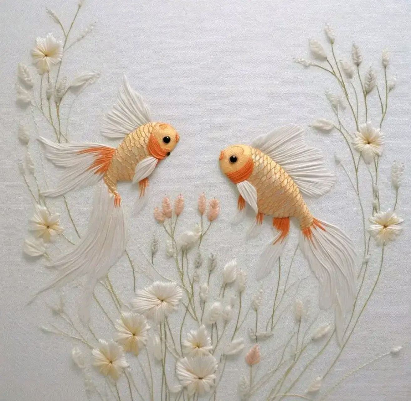刺绣 | 金鱼作品
