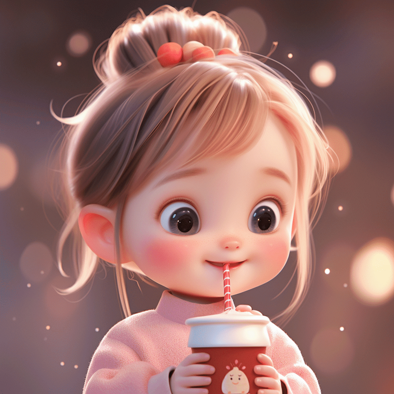 萌系秋冬奶茶头像#ai绘画# #百万创作者计划