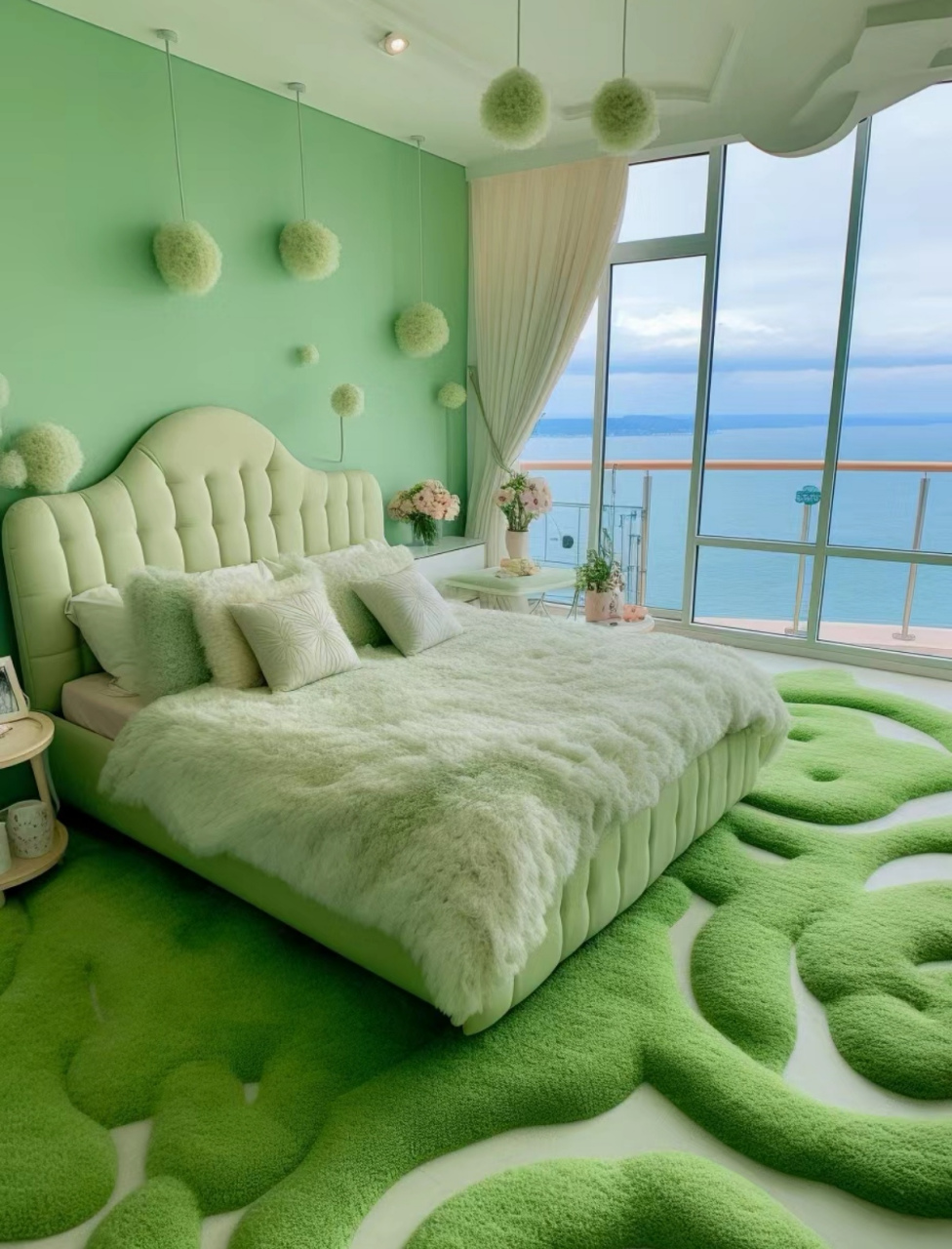 有喜欢绿色系的吗[你懂的][你懂的][你懂的]  这样绿色的房间,你喜欢