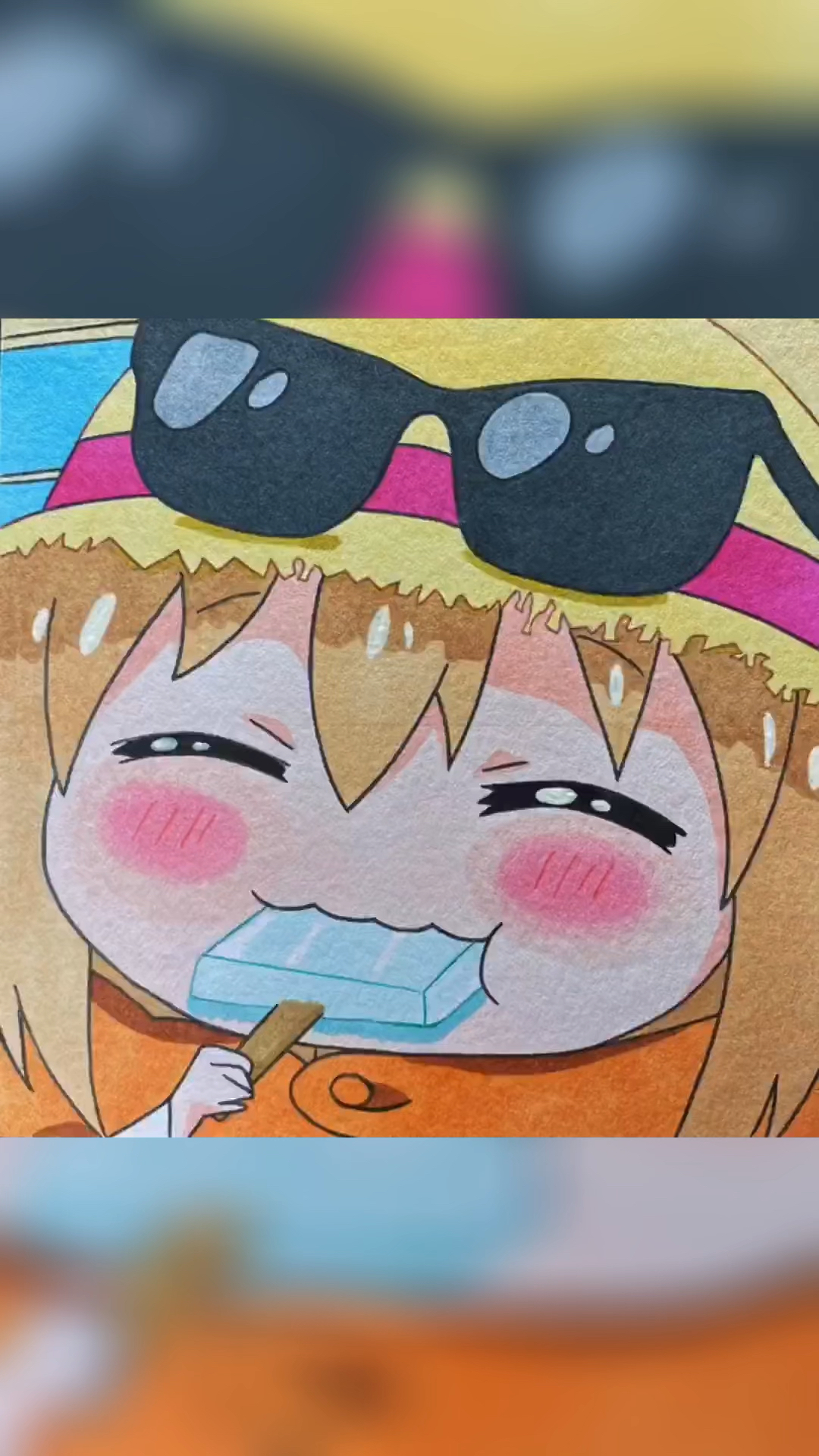 手绘动漫干物妹小埋天气热像她这样在家里面喝可乐吃薯片打游戏不好吗