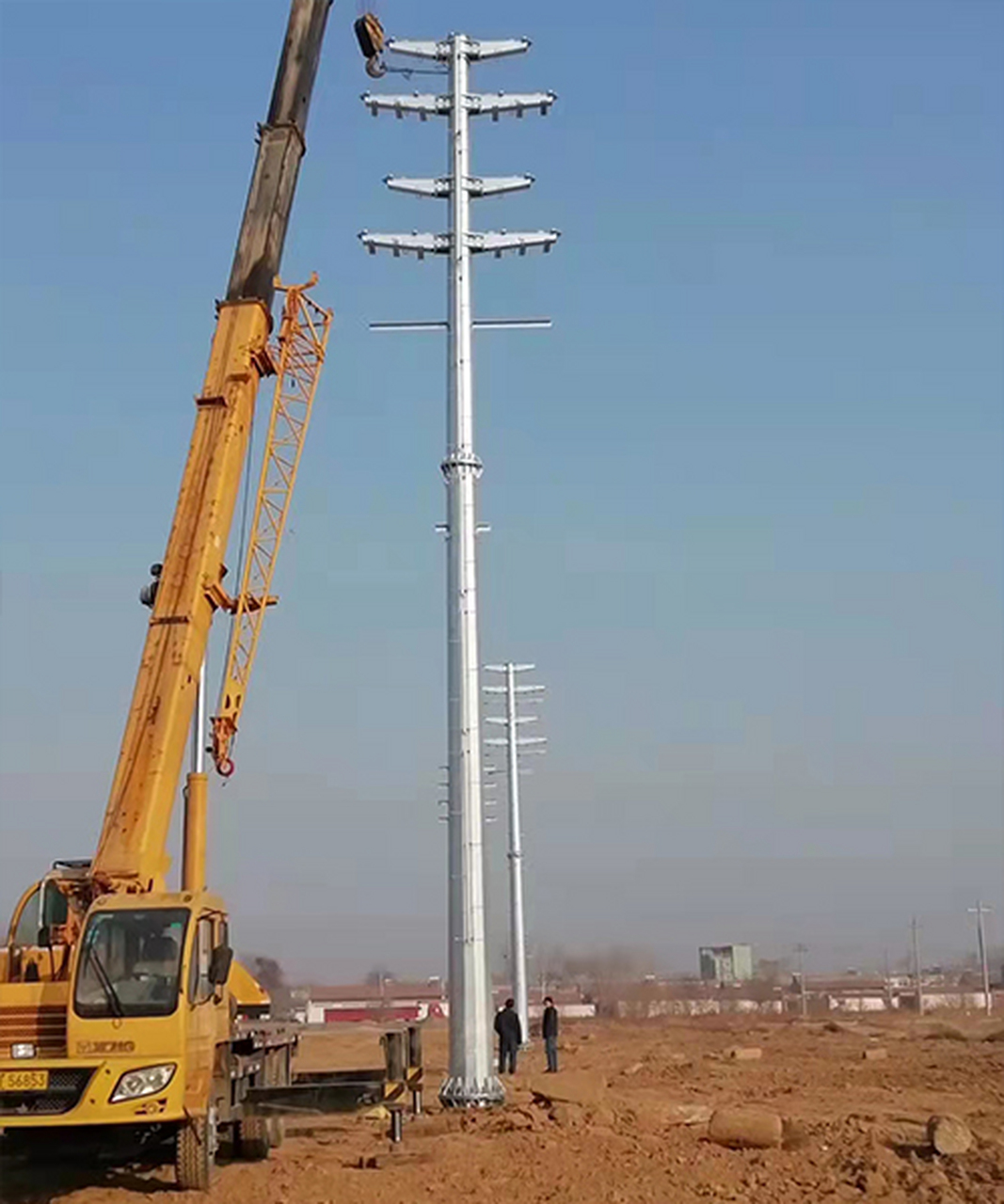 电力钢杆,电力钢管杆,10kv钢管杆厂家,电力钢杆基础打桩施工 耐用电力