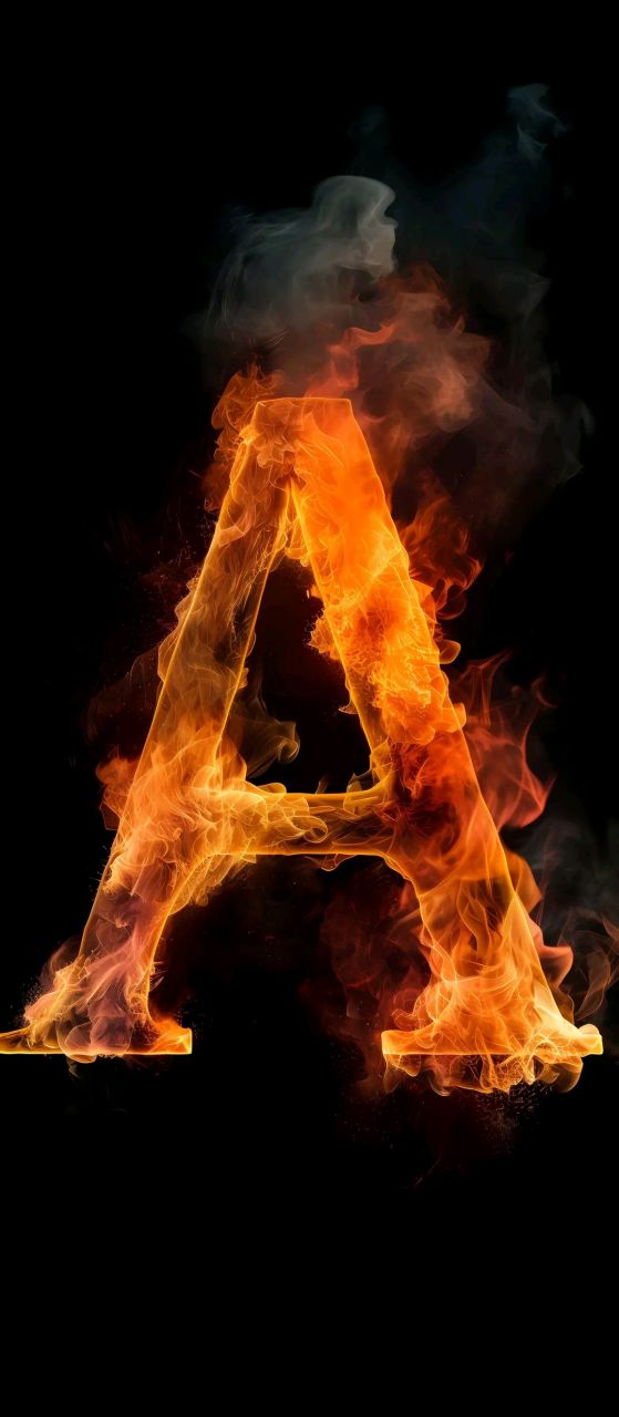 壁纸# #设计# 英文字母火焰字母壁纸1
