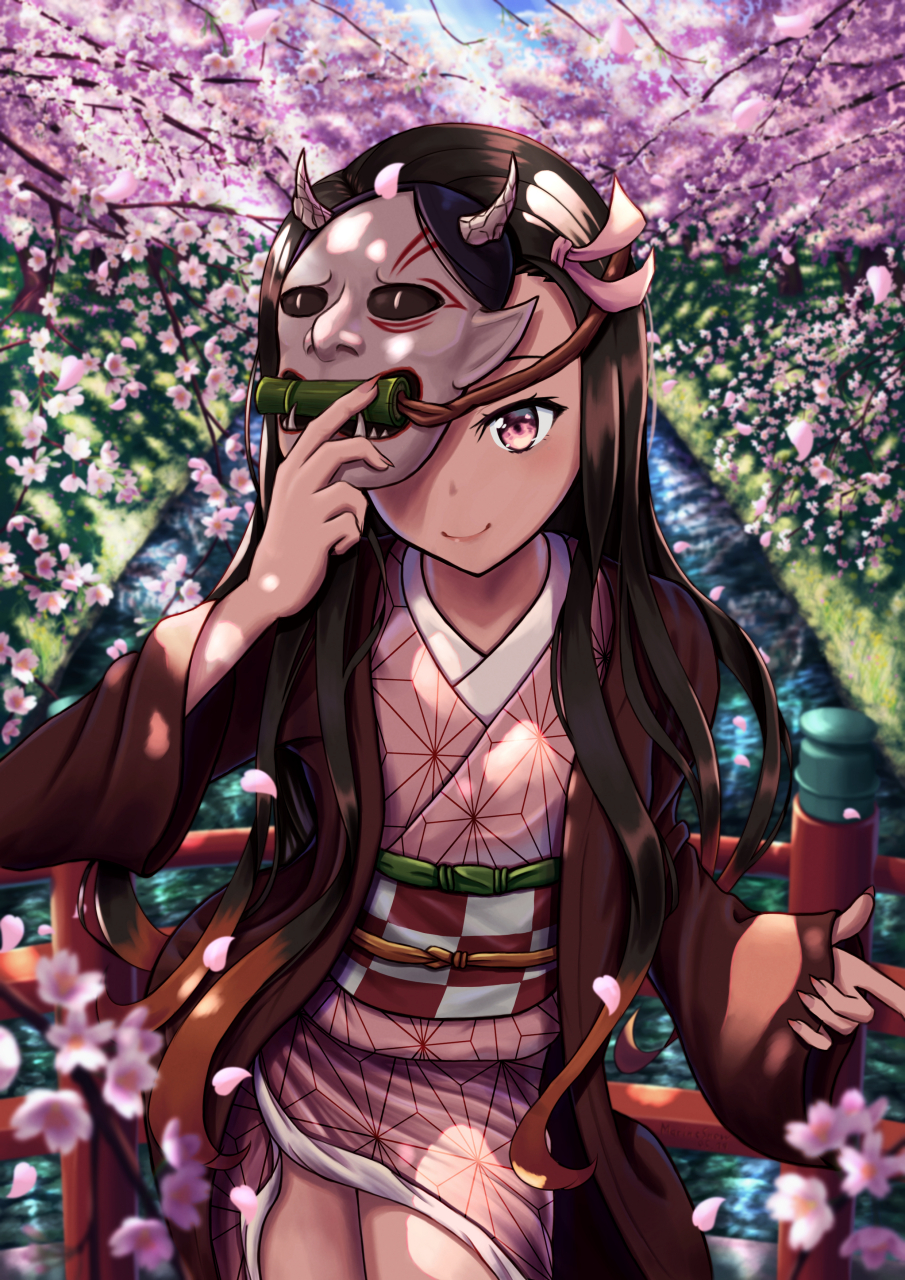 鬼灭之刃# 可爱可爱弥豆子#壁纸# #动漫插画欣赏