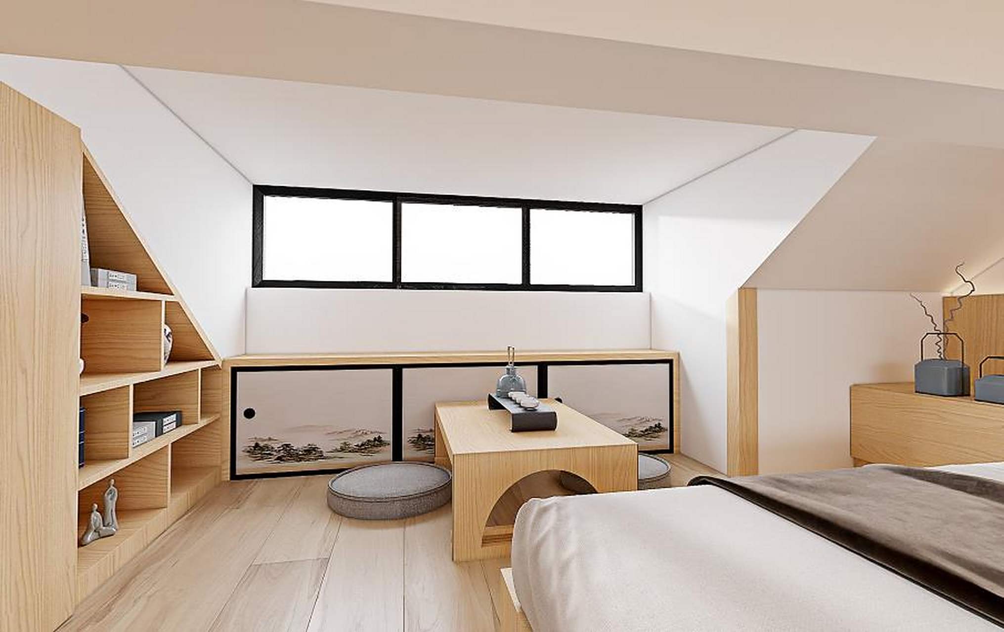 【魔法空间】阁楼空间,日式原木风设计定制,满满的暖意,巧妙利用不