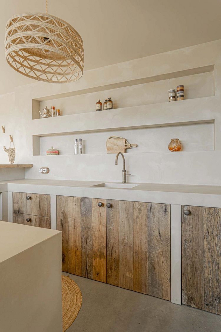 砖砌橱柜|好用,好看～好香呀 原生态砖砌橱柜,微水泥与原木的搭配