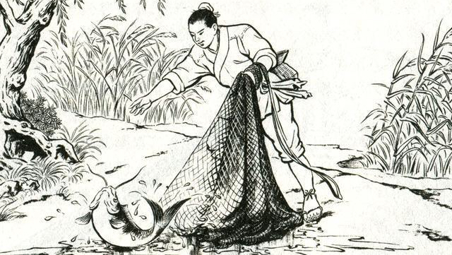 民间故事:渔夫放生红尾鲤鱼,得知其真实身份后,竟变其女婿