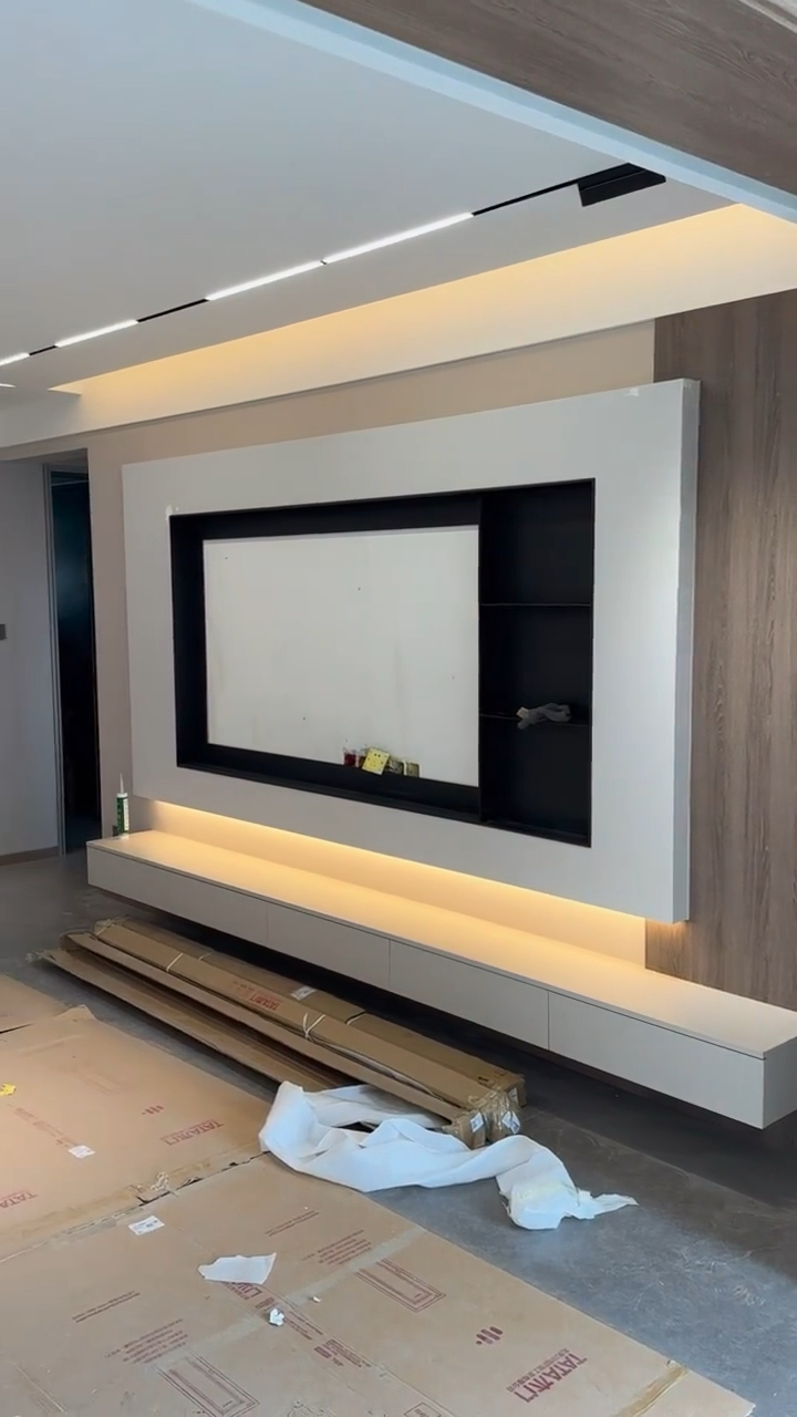 简洁明快耐看的现代风电视背景墙