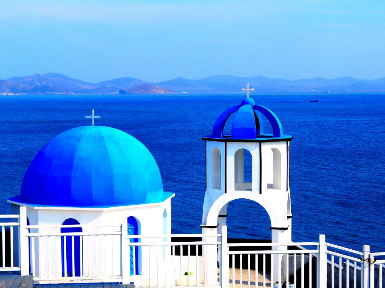 大连望渔山,悬崖边上的"圣托里尼"