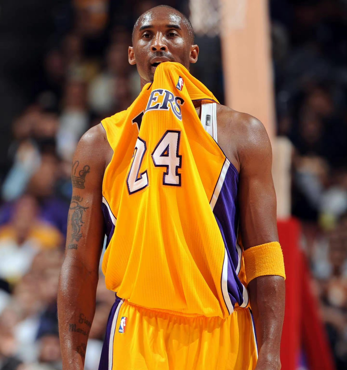 叼着球衣的科比