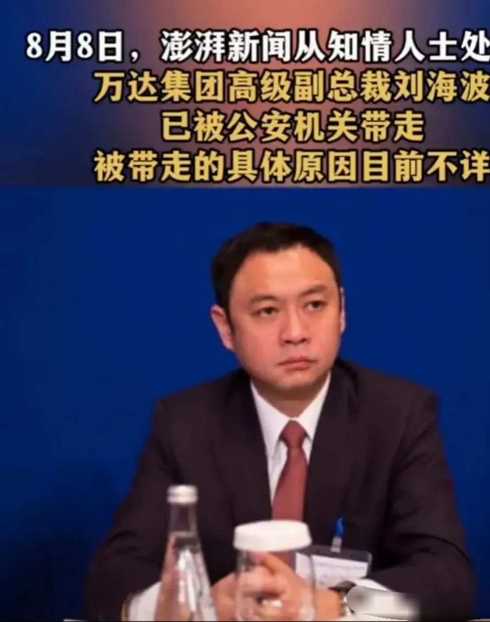 万达集团高级副总裁刘海波被带走# 劲爆消息,万达集团高级副总裁刘海