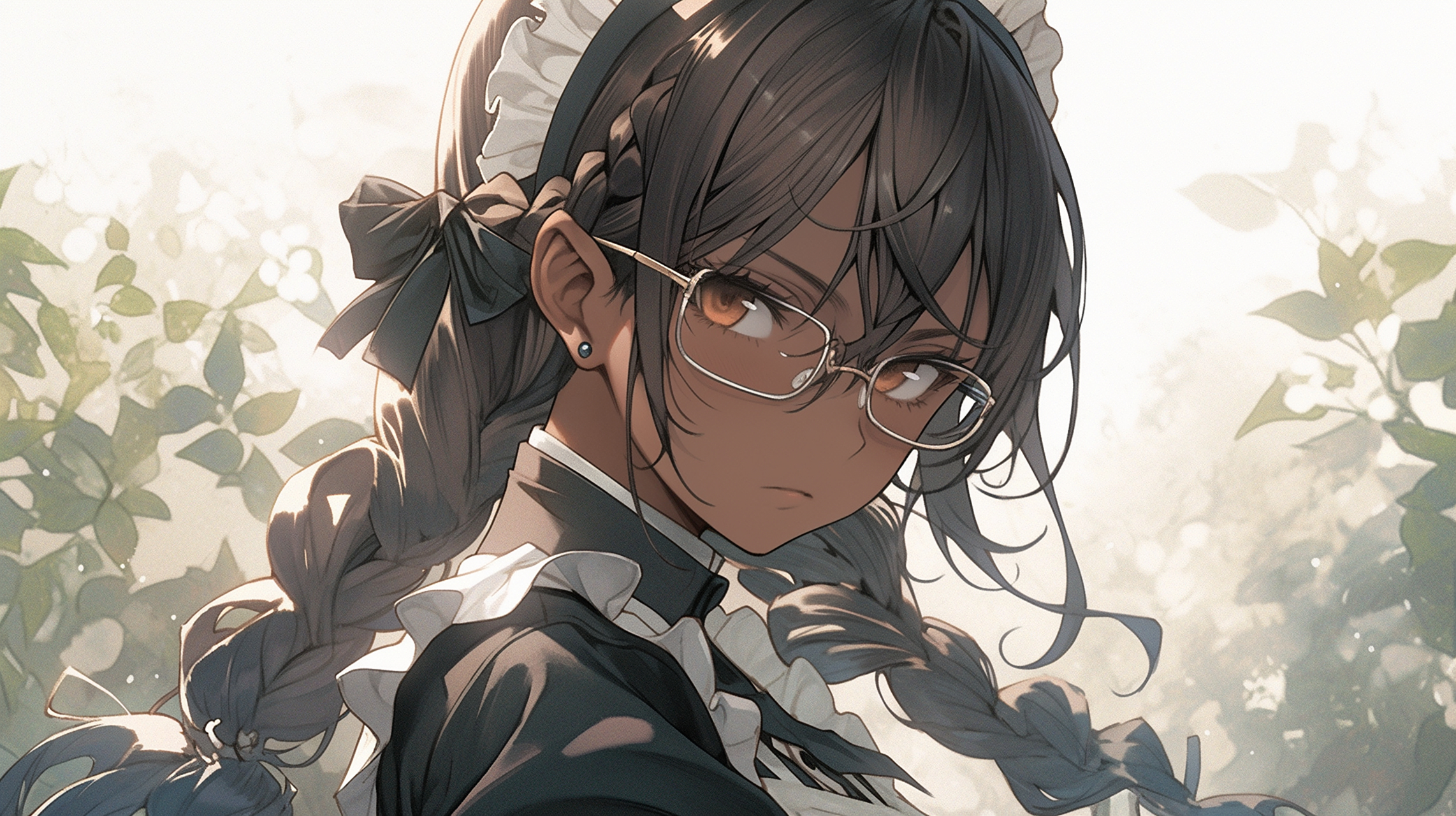 小麦色眼镜女仆 ai画师:さきたま#二次元美图# #我爱二次元# #二次元