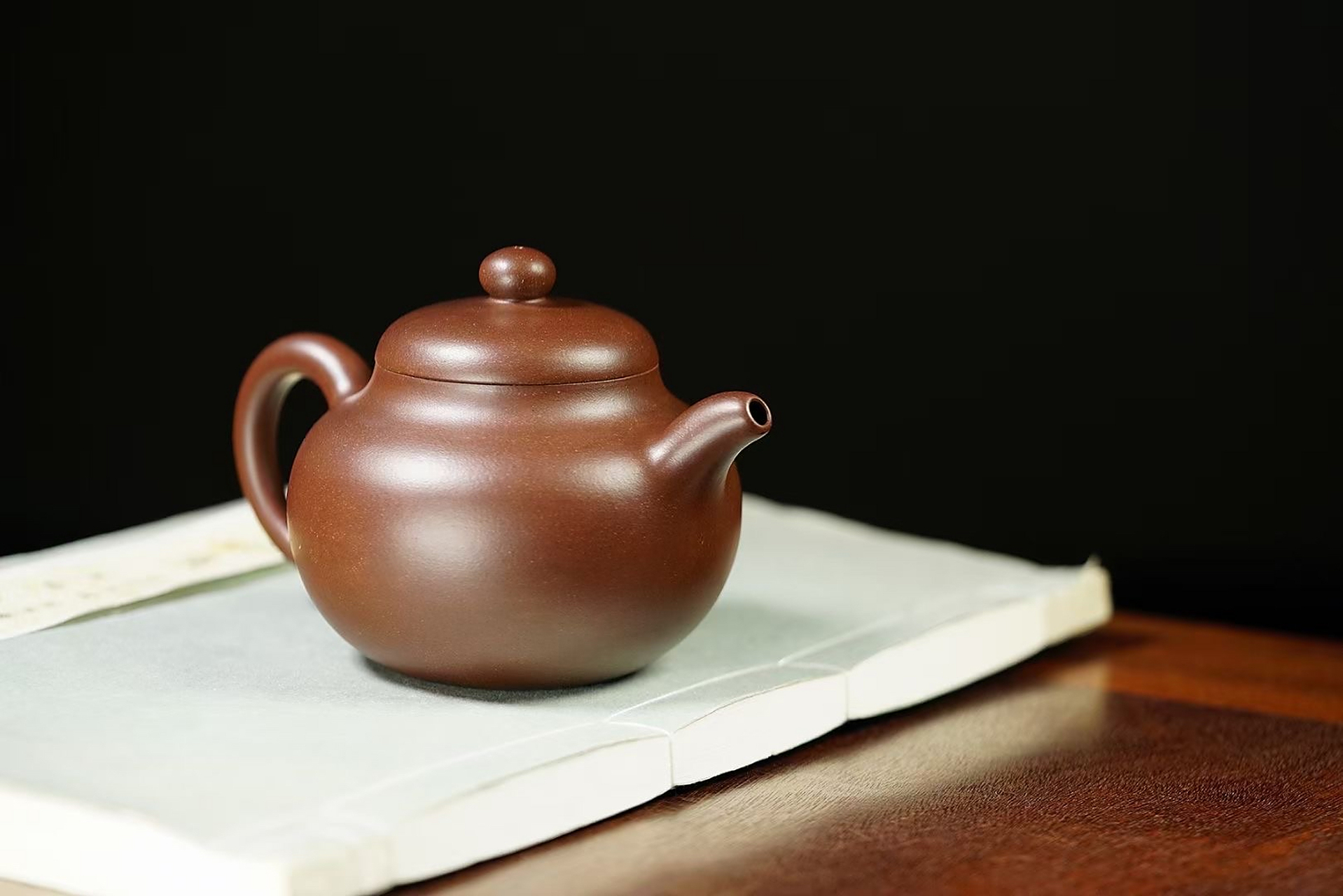 储俊伟 全手作品  柿圆壶 300cc  光素经典 陈腐老紫泥92#宜兴紫砂