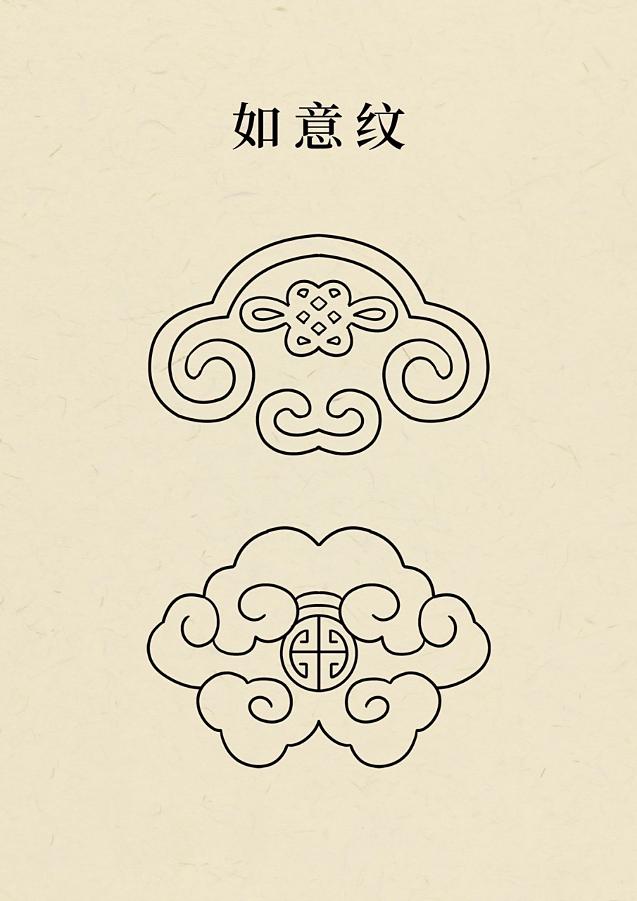 传统纹样-如意纹样 如意纹取自如意的造型.