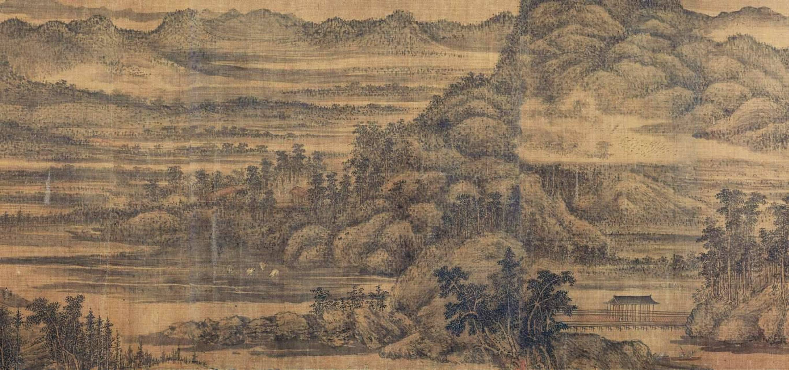 4厘米,横313.2厘米,南唐董源作,上海博物馆藏.