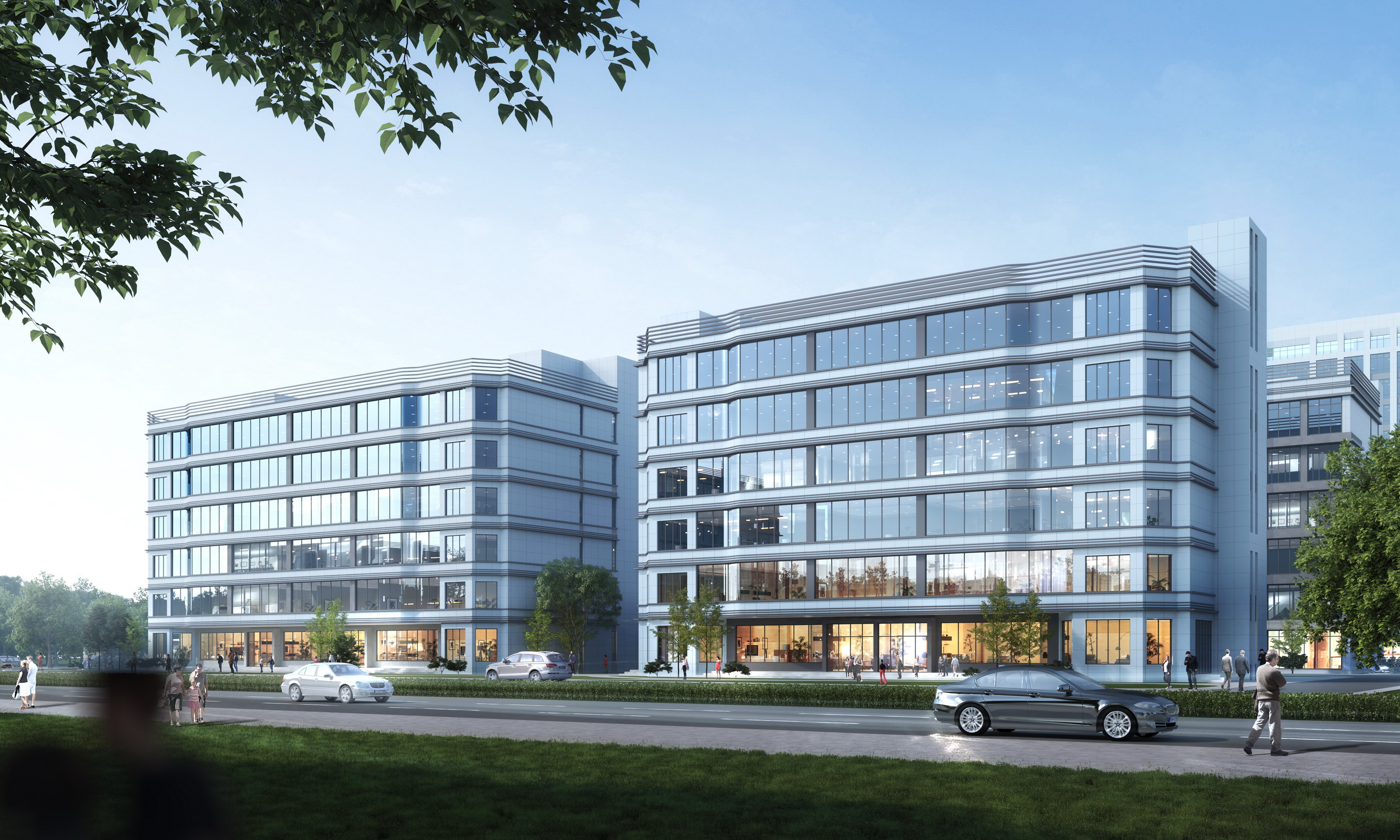 一套漂亮大气的产业园设计效果图