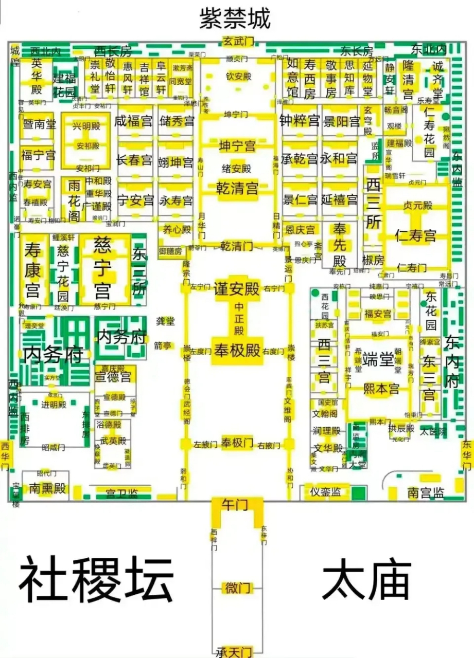 明朝紫禁城平面图图片