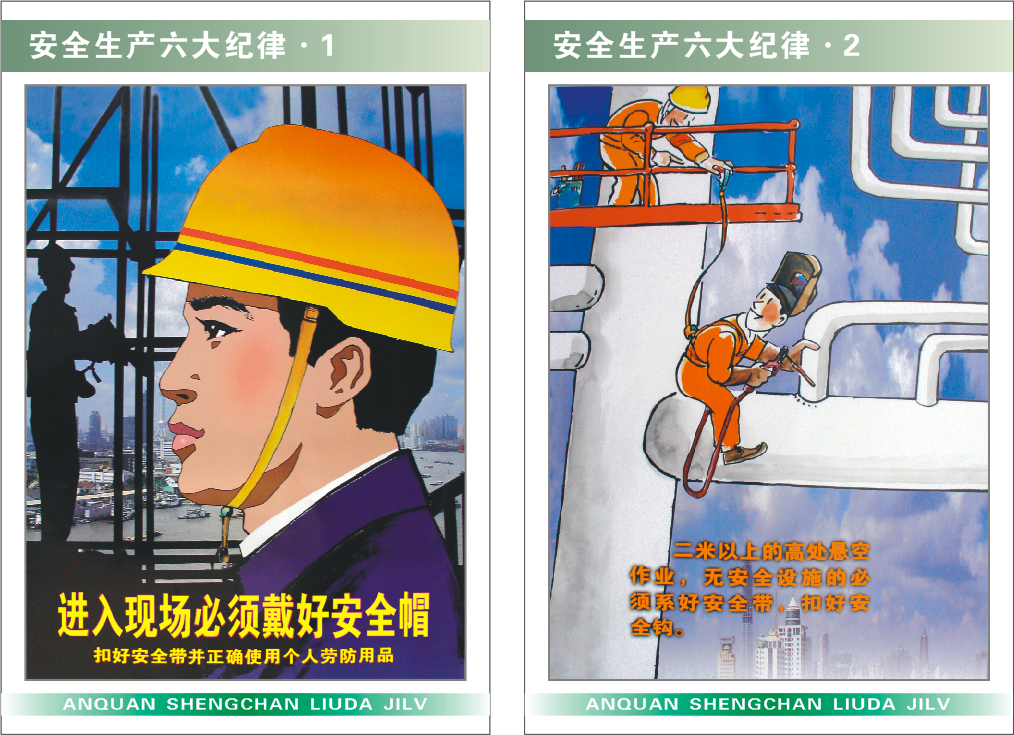 工地安全宣传挂图-安全生产六项安全措施