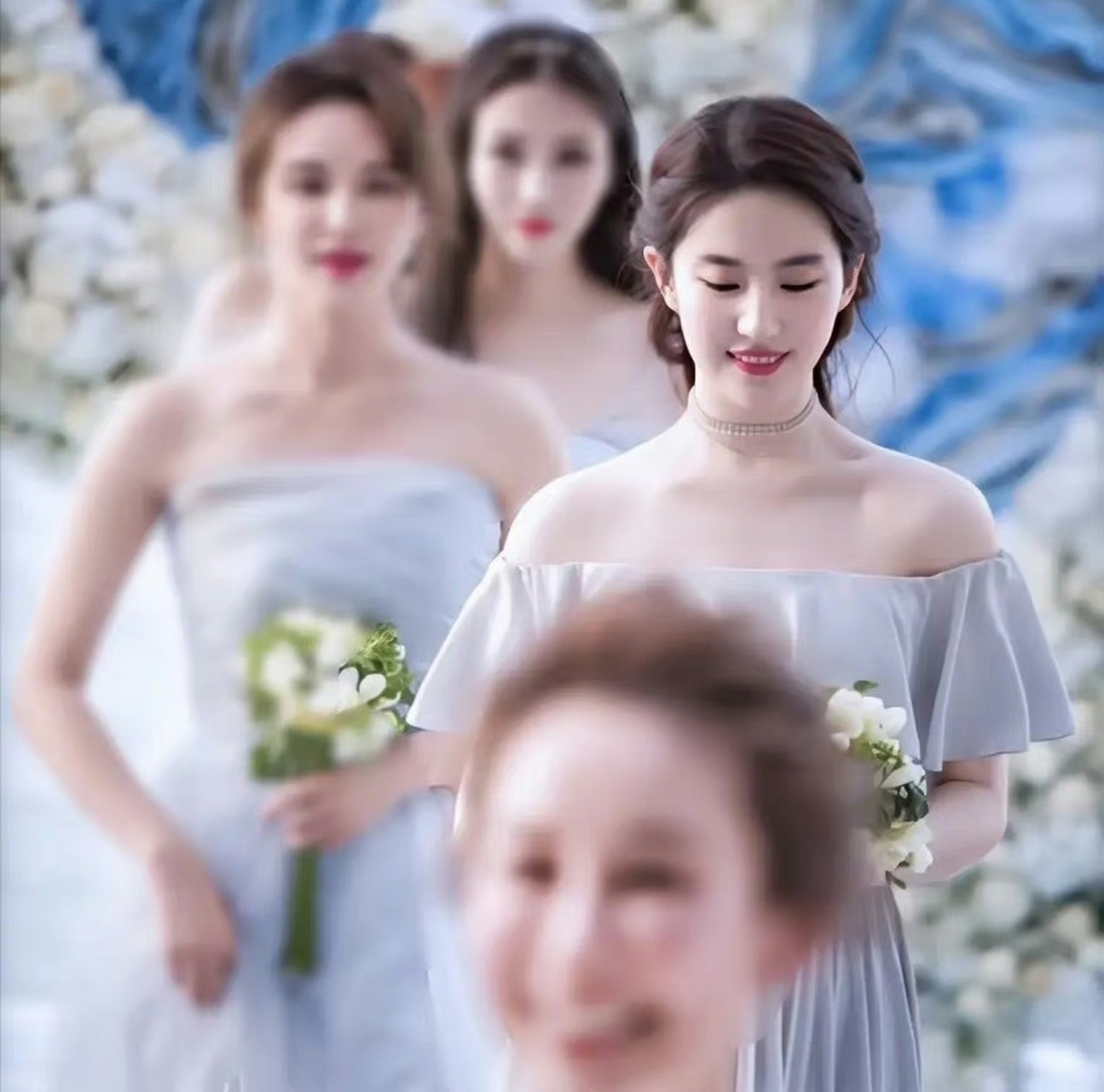 刘亦菲做伴娘是专业的,自带气氛,自带仙气.