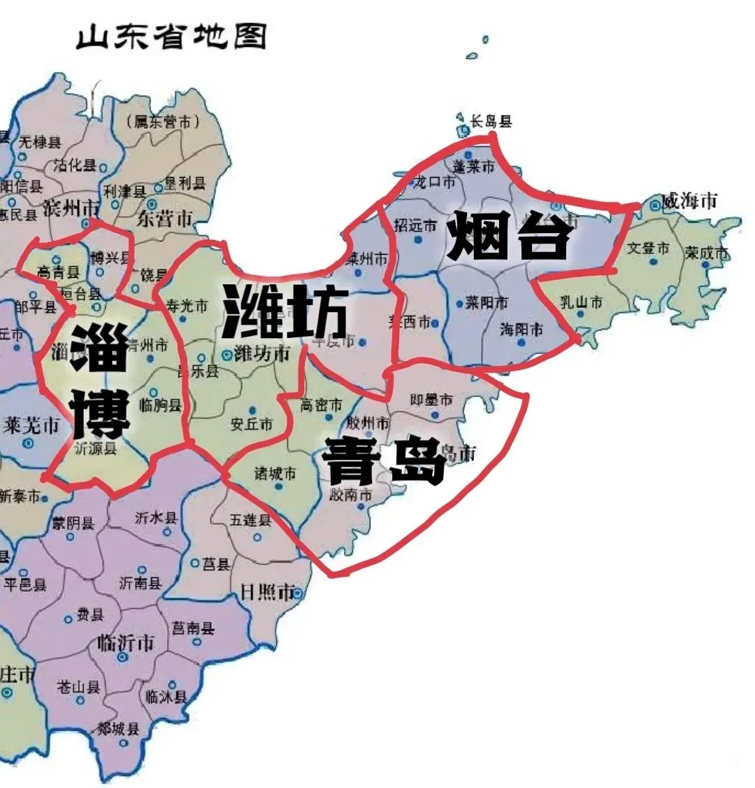 山东半岛高清地图图片