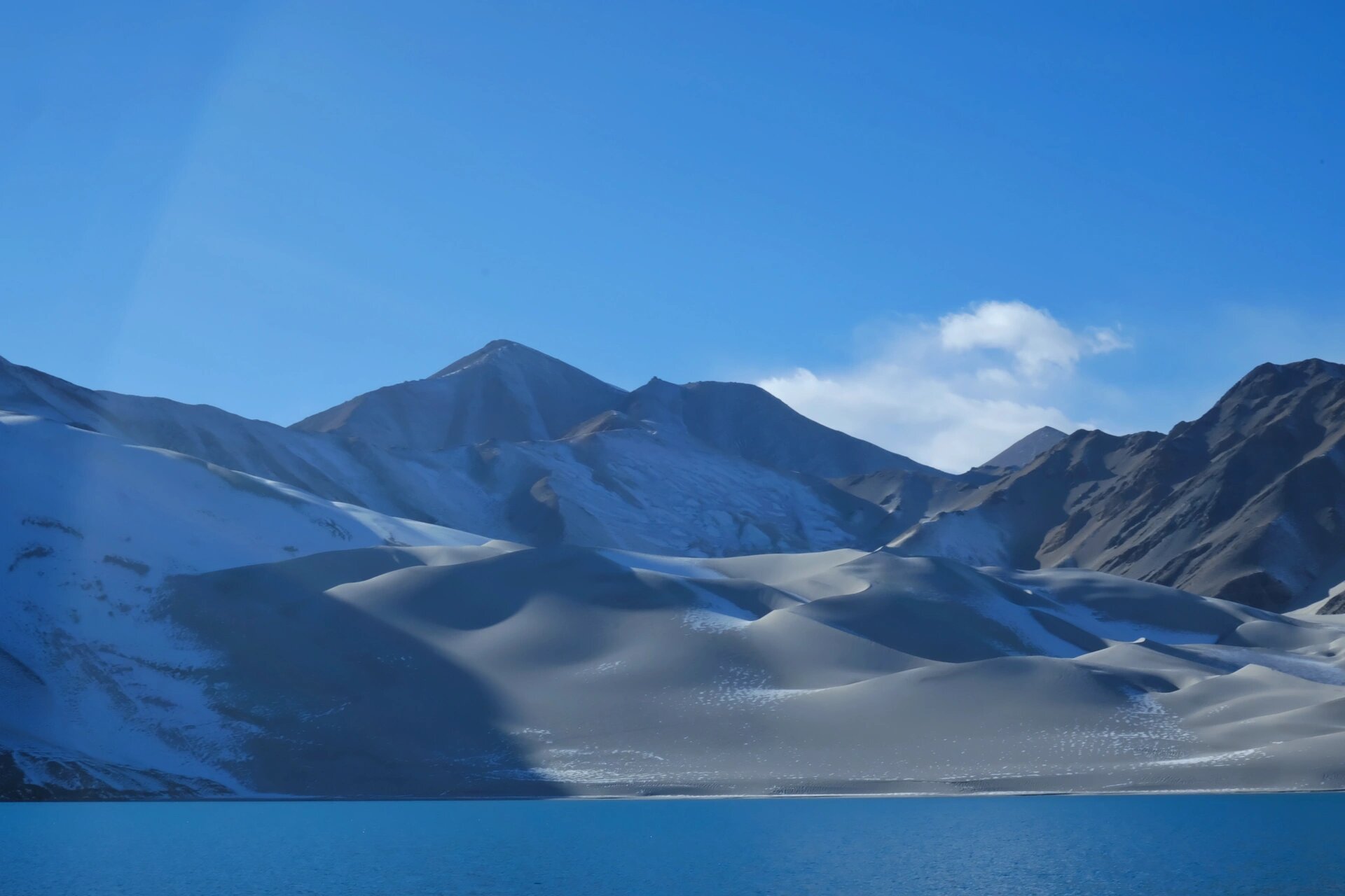 南疆61白沙湖最有生命力的冬天 开前往塔县的路上沿着公路看到那