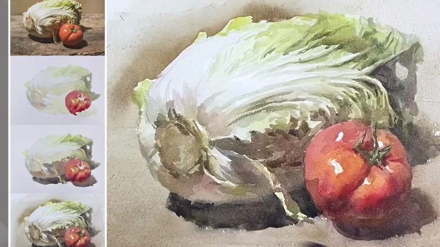 水彩白菜不是事,两分钟教会你