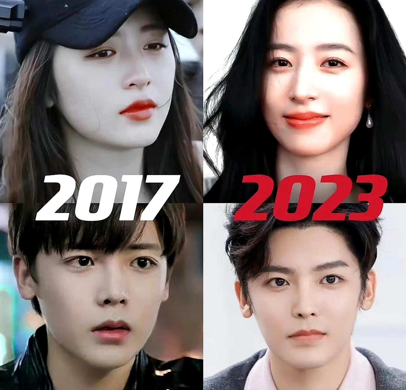 2017年的周雨彤和侯明昊vs2023年的周雨彤和侯明昊,两个人变化大吗?