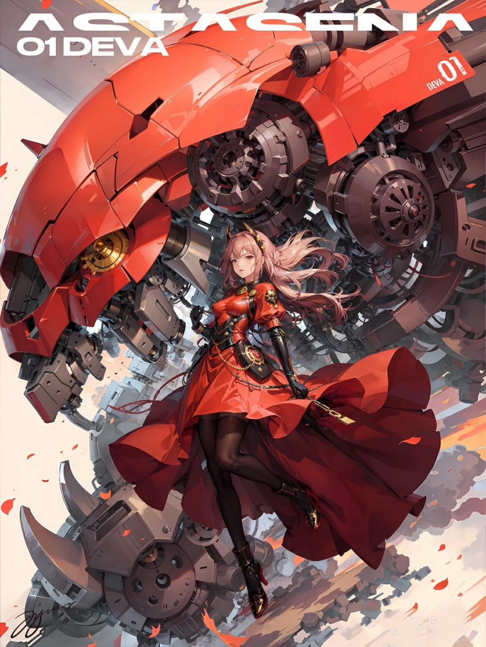 分享一组机甲少女科幻画作