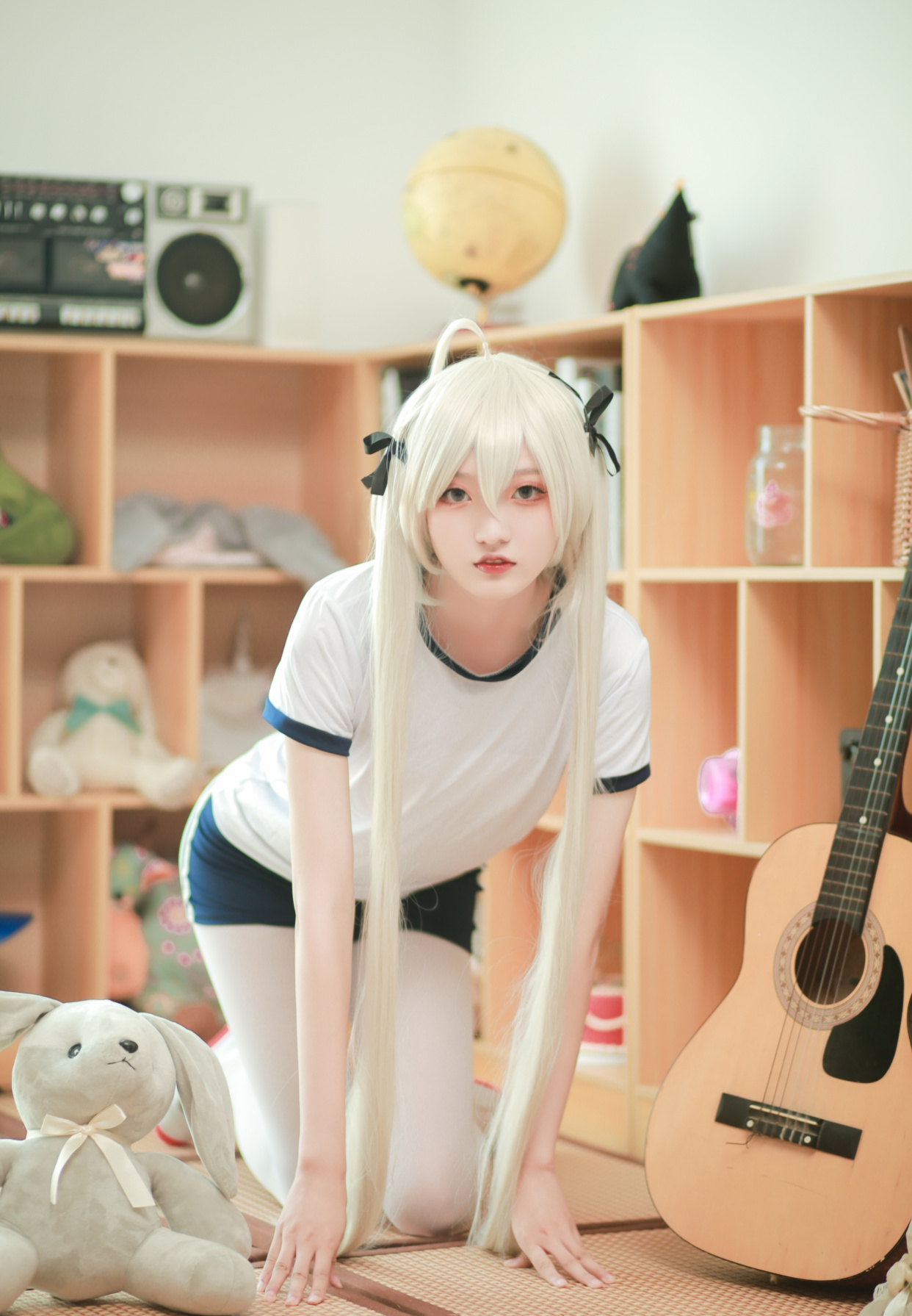 穹妹体操服cos,还配上了"白丝"裤袜,可爱得不止"亿"点点