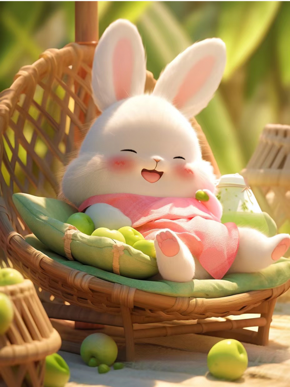 和小兔子一起避暑乘凉